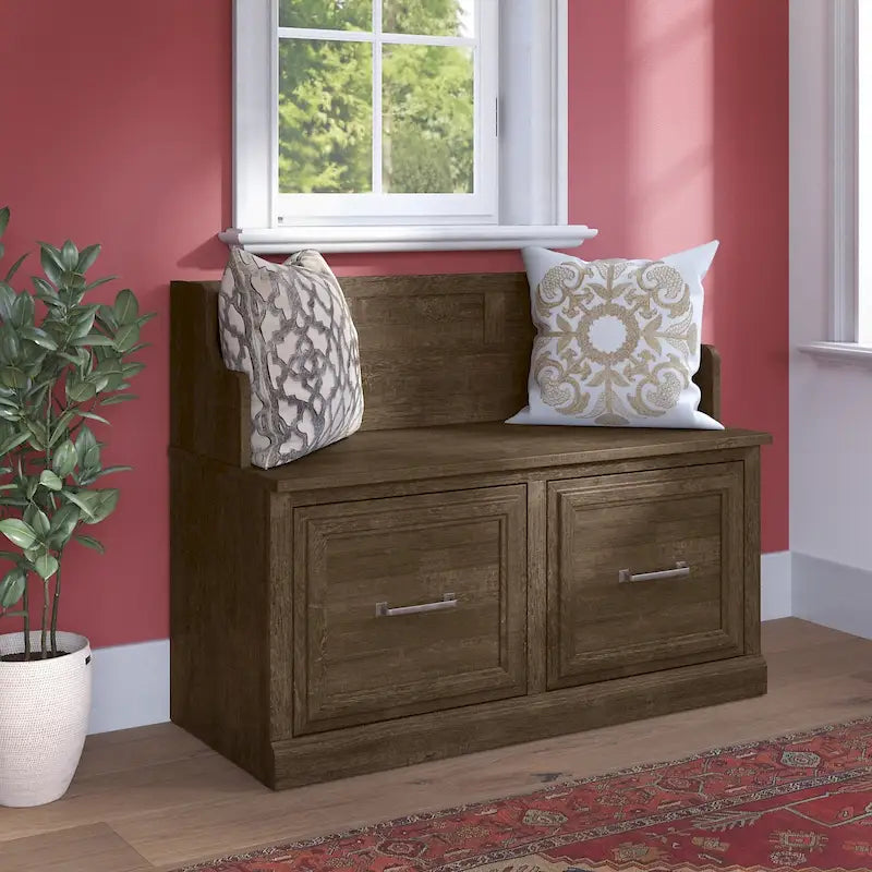 40W Entryway Bench with Doors