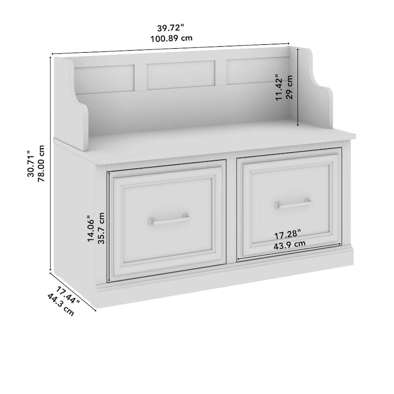 40W Entryway Bench with Doors