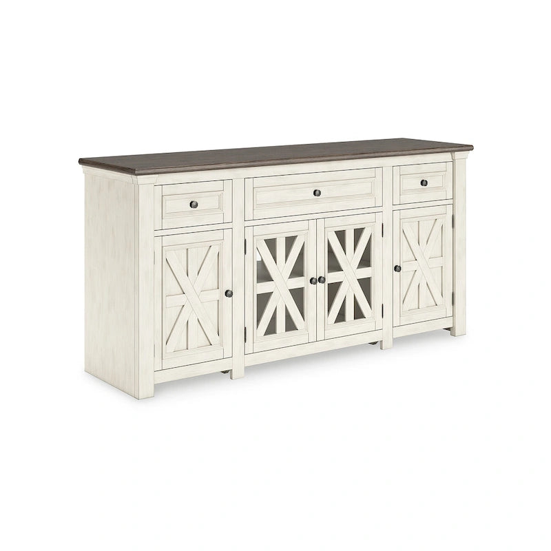 White/Gray 73 TV Stand for TVs up to 83 - 72.5 W x 20.25 D x 36.13 H