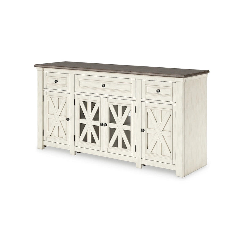 White/Gray 73 TV Stand for TVs up to 83 - 72.5 W x 20.25 D x 36.13 H