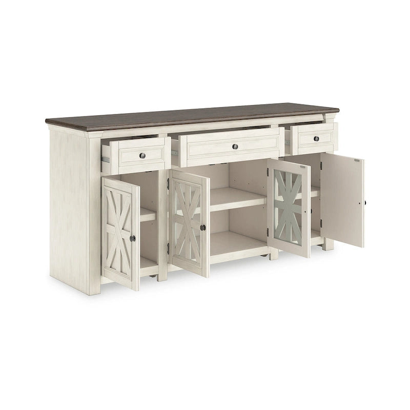 White/Gray 73 TV Stand for TVs up to 83 - 72.5 W x 20.25 D x 36.13 H