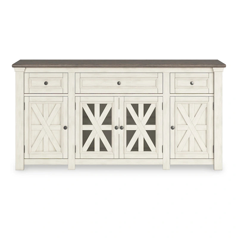 White/Gray 73 TV Stand for TVs up to 83 - 72.5 W x 20.25 D x 36.13 H