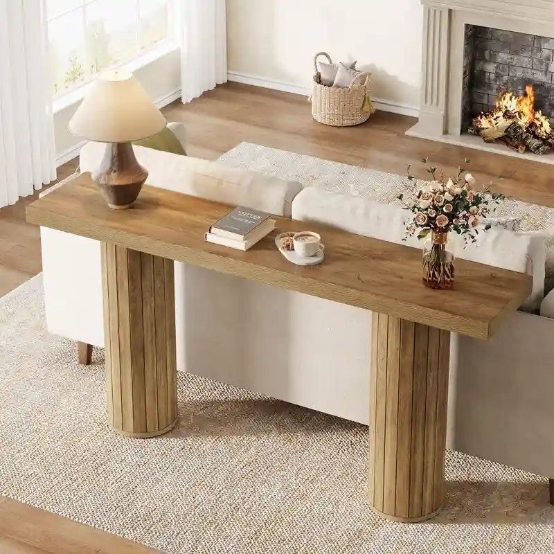 63 Inches Long Console Table for Entryway Hallway Living Room