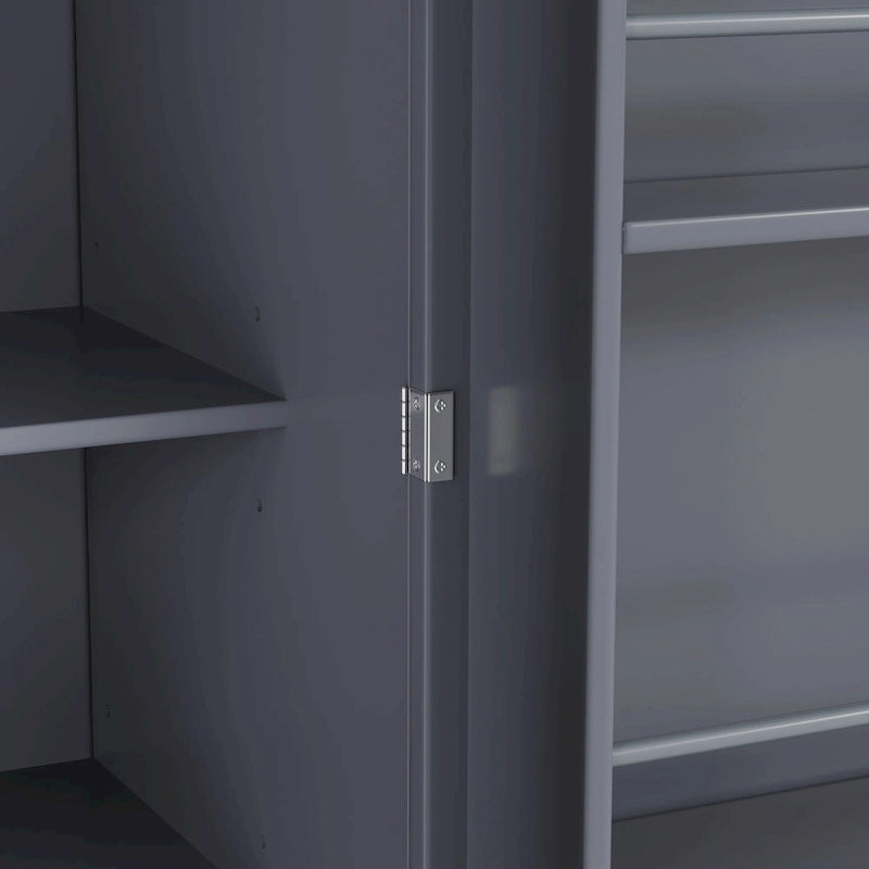 Kitchen Pantry Cabinet with 8 Doors Shelves, Wood Storage Cabinet with 3 Storage Drawers, Cupboard with Adjustable Shelves