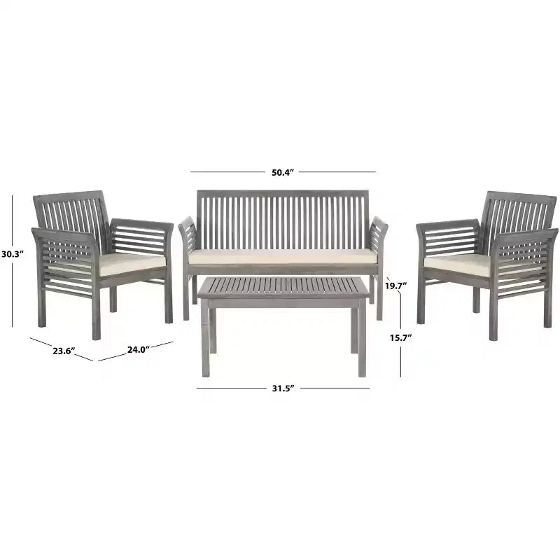 Ensemble de patio 4 pièces Carson - Intérieur/Extérieur - PAT7005 - Safavieh