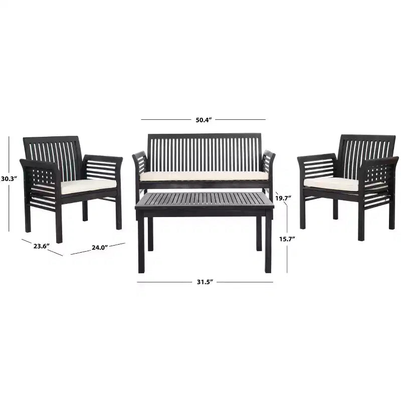 Ensemble de patio 4 pièces Carson - Intérieur/Extérieur - PAT7005 - Safavieh