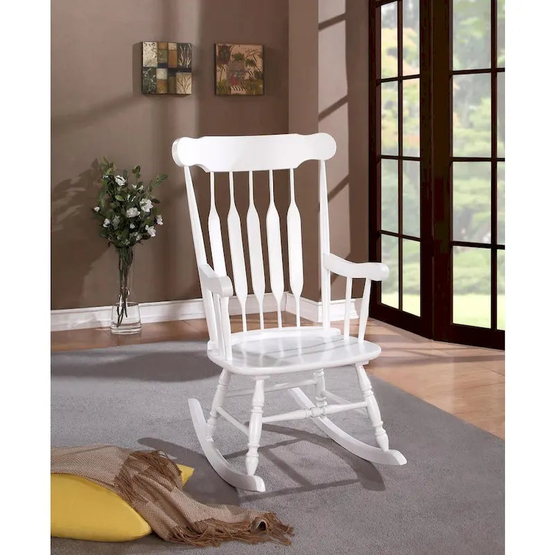 Country Design White Wood Rocking Chair