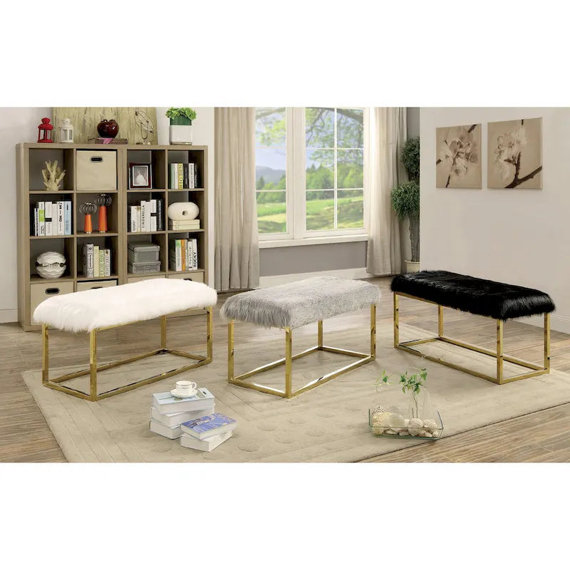 Contemporary 40-inch Metal Entryway Bench