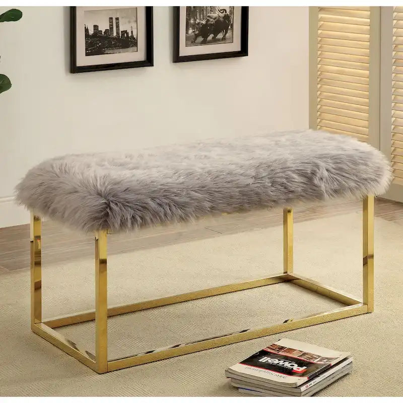 Contemporary 40-inch Metal Entryway Bench