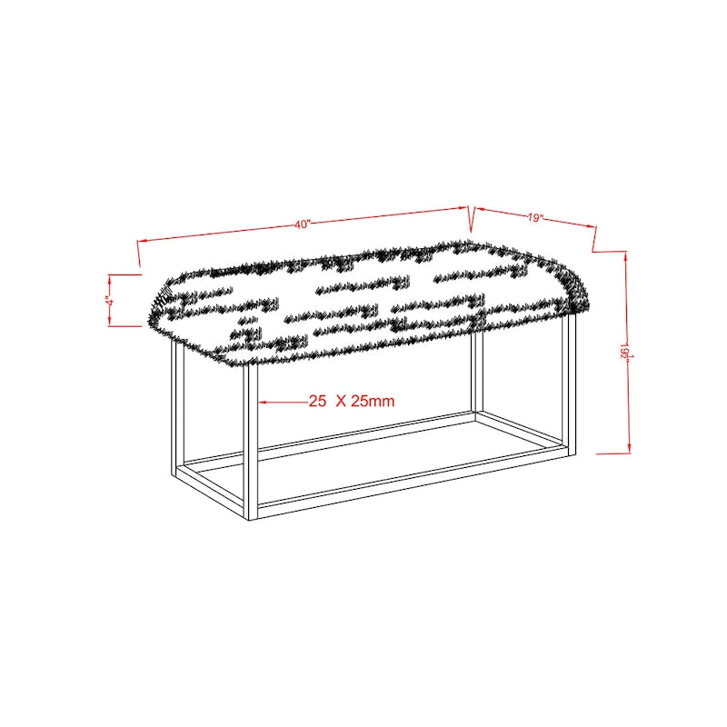 Contemporary 40-inch Metal Entryway Bench