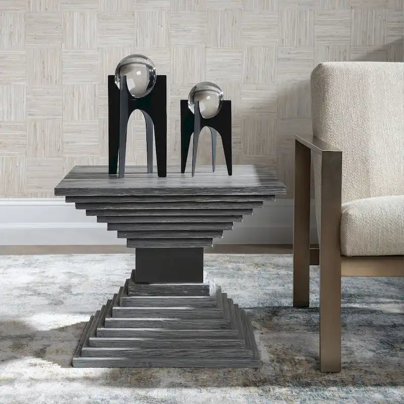 Wooden Geometric Accent Table - 22 W X 18 H X 22 D (in)