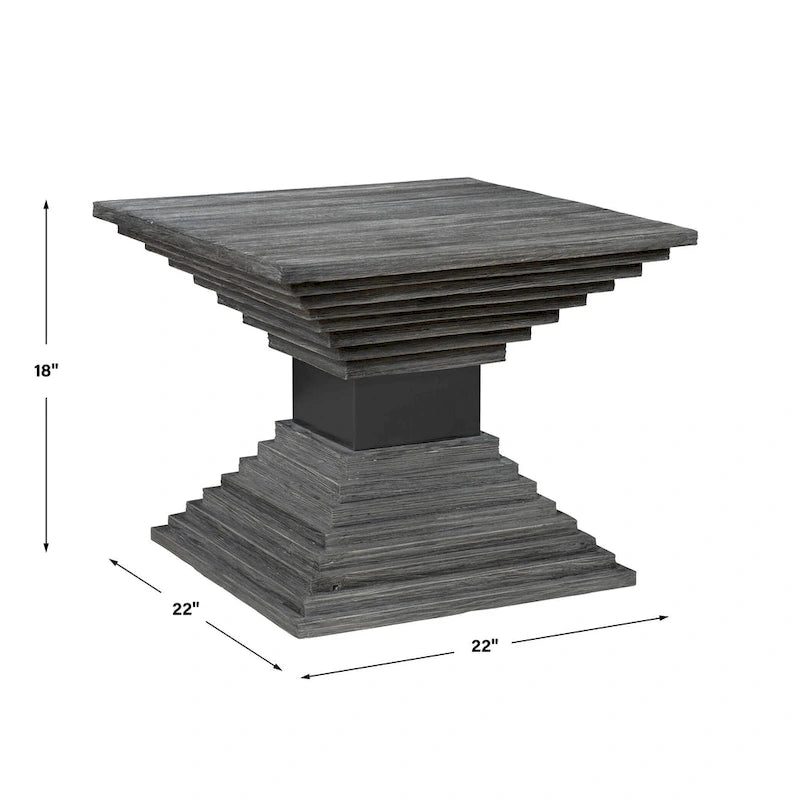 Wooden Geometric Accent Table - 22 W X 18 H X 22 D (in)