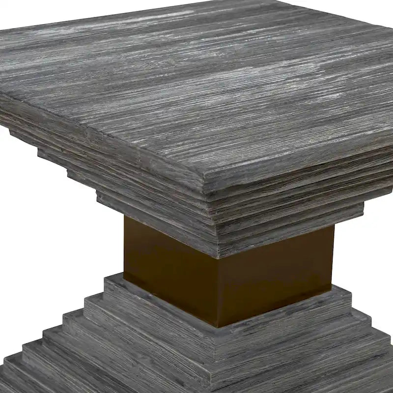 Wooden Geometric Accent Table - 22 W X 18 H X 22 D (in)