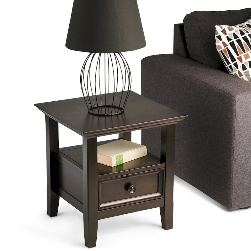 Solid Wood 19-inch Square End Table
