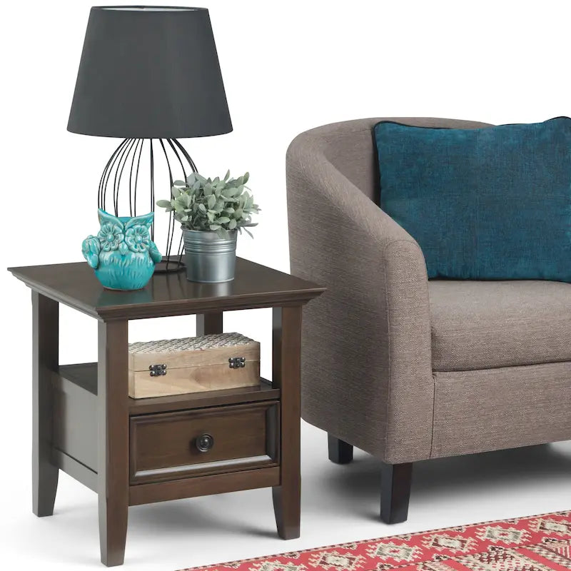 Solid Wood 19-inch Square End Table
