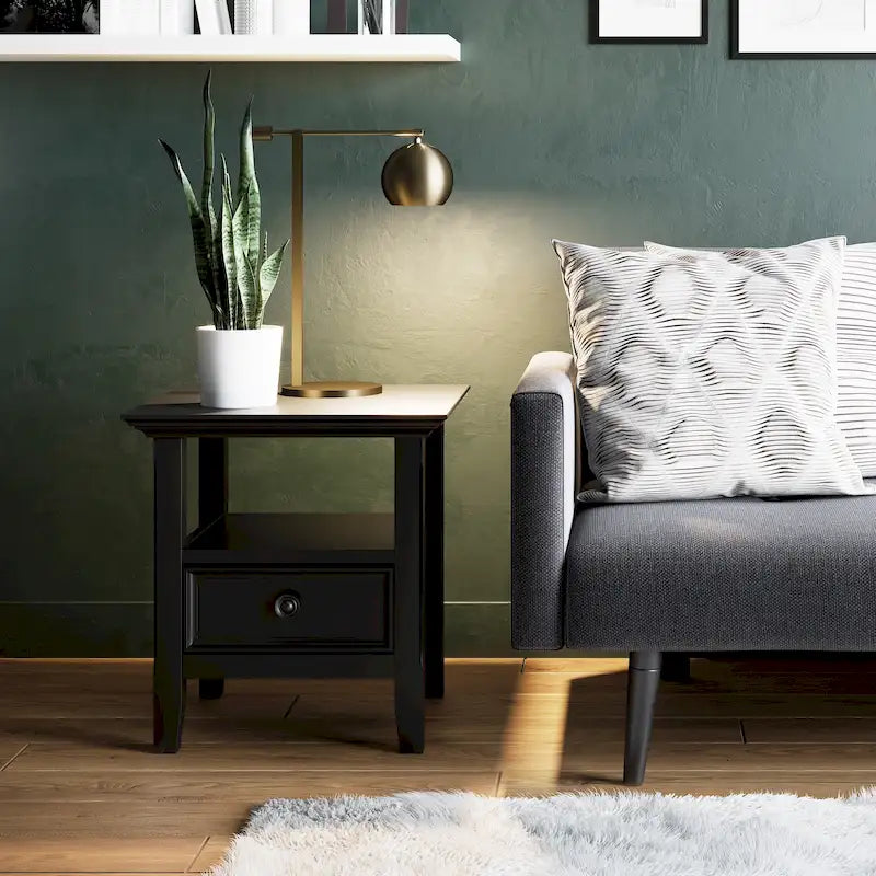 Solid Wood 19-inch Square End Table