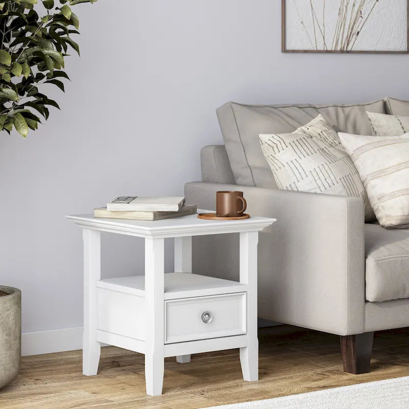 Solid Wood 19-inch Square End Table