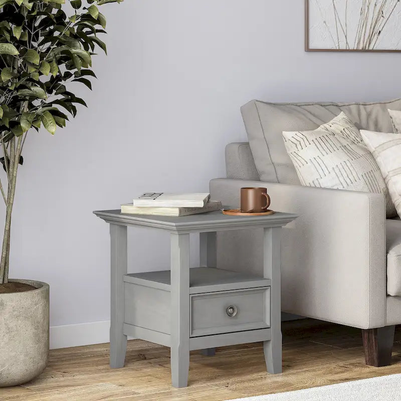 Solid Wood 19-inch Square End Table