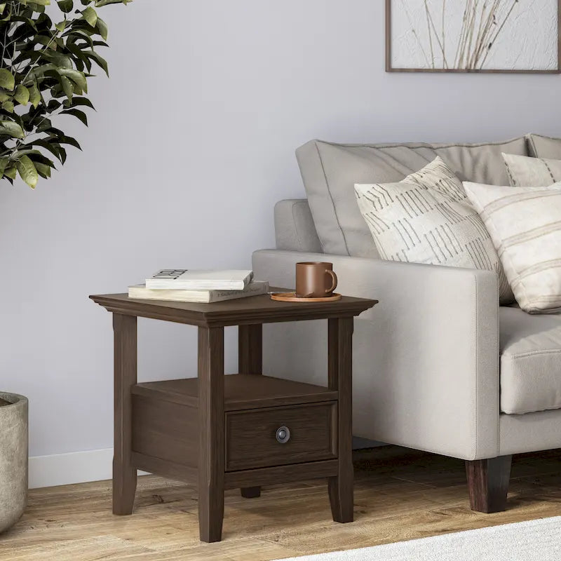 Solid Wood 19-inch Square End Table