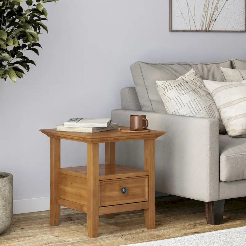 Solid Wood 19-inch Square End Table