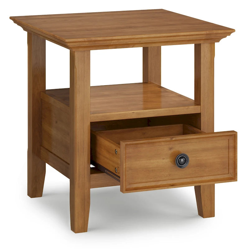 Solid Wood 19-inch Square End Table