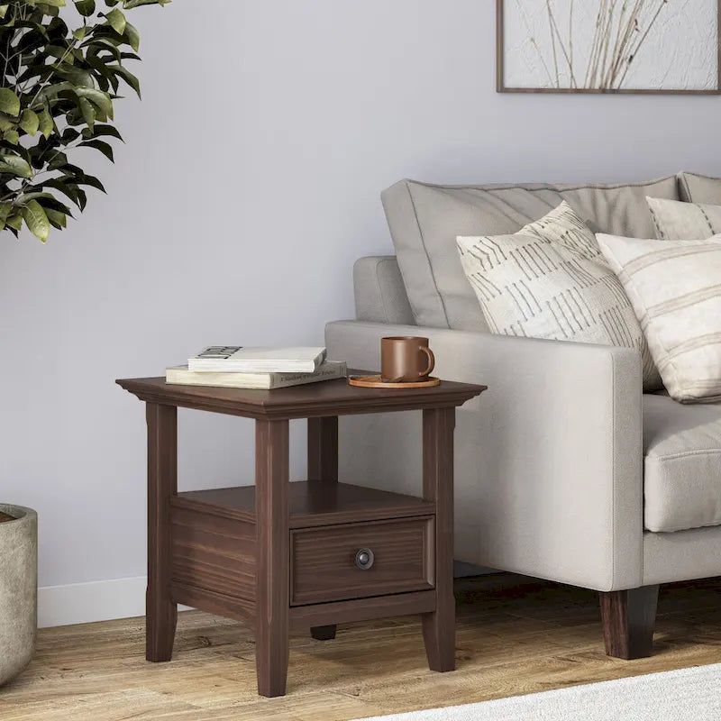 Solid Wood 19-inch Square End Table