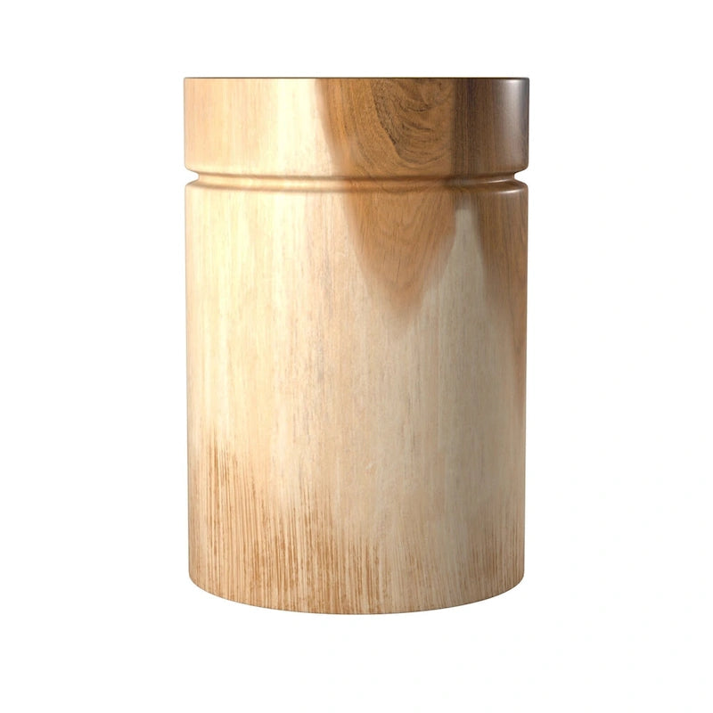 Natural Solid Acacia Wood Round End Table