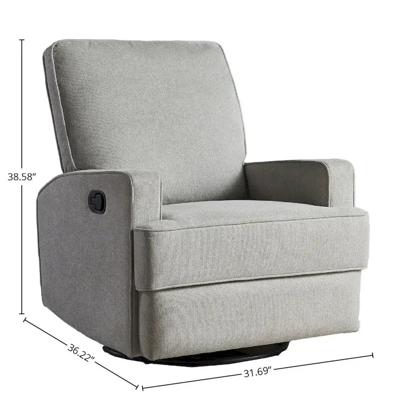 32-inch Manual Swivel Glider Recliner with USB Charger