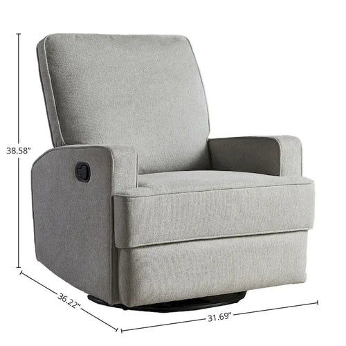 32-inch Manual Swivel Glider Recliner with USB Charger