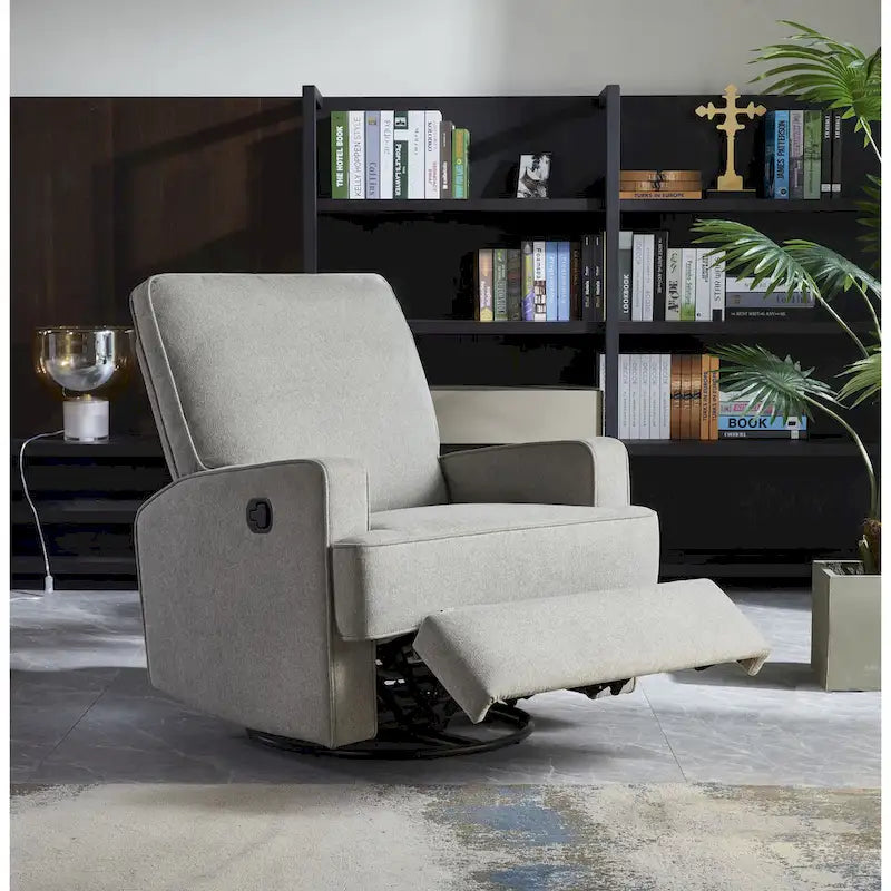 32-inch Manual Swivel Glider Recliner with USB Charger