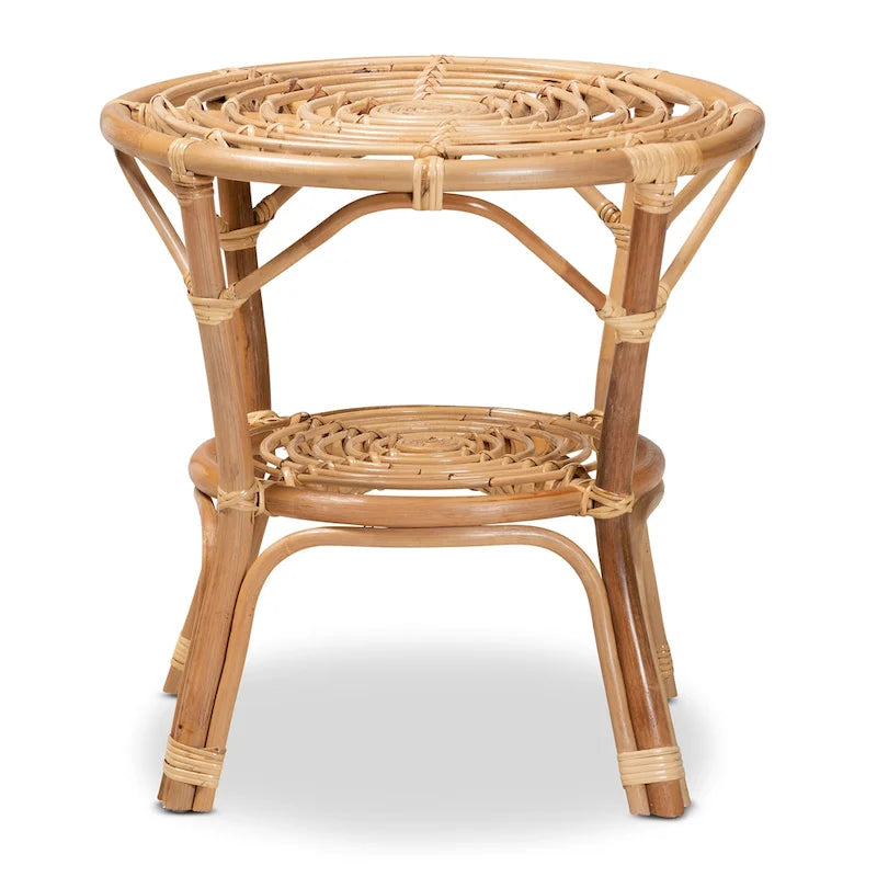 Modern Bohemian Natural Brown Rattan Coffee Table