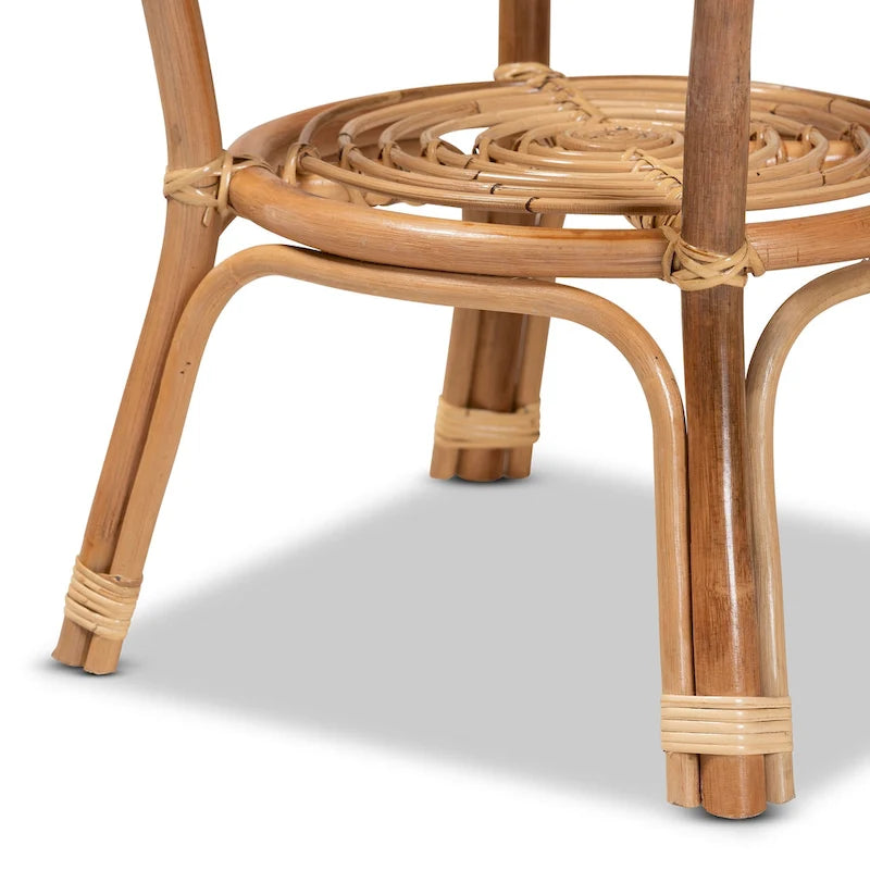 Modern Bohemian Natural Brown Rattan Coffee Table