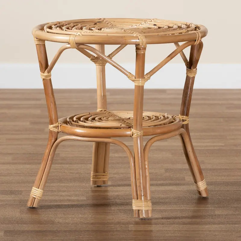 Modern Bohemian Natural Brown Rattan Coffee Table