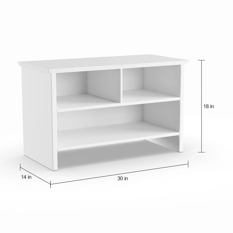 White Wood Shoe Bench
