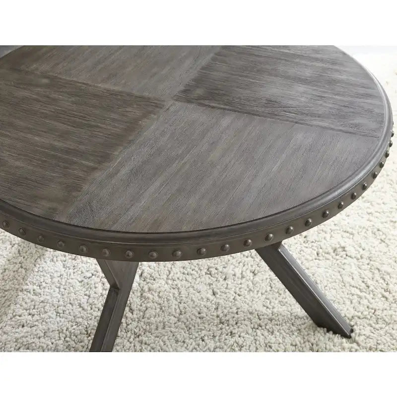 Grey Wood and Metal Industrial Coffee Table