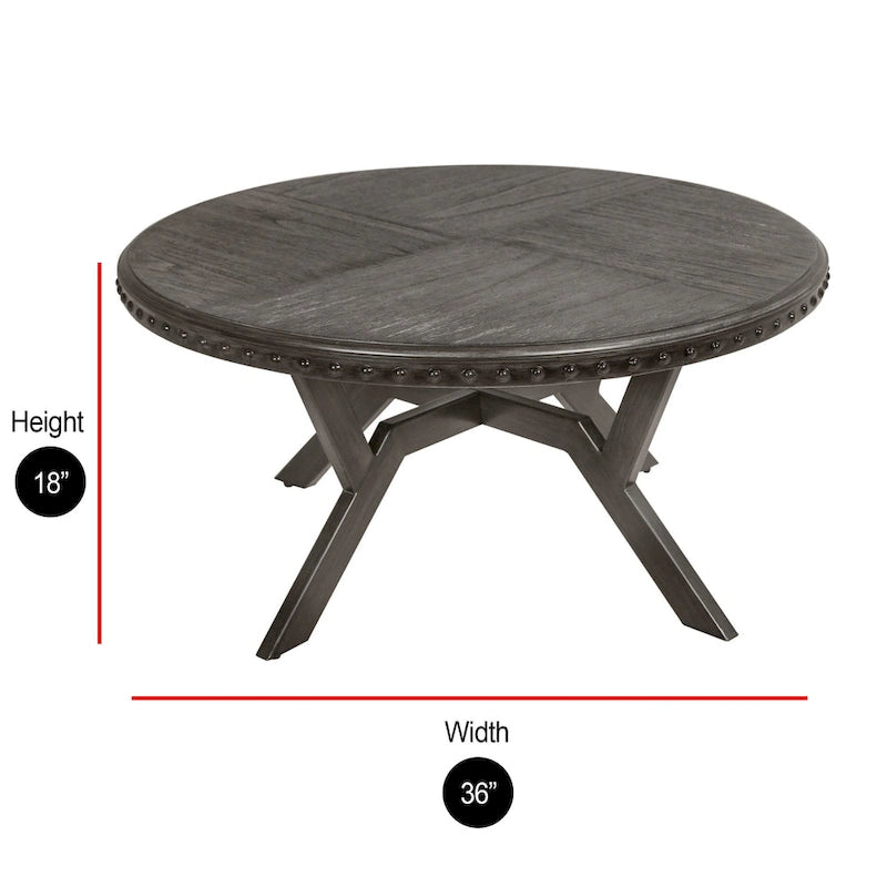 Grey Wood and Metal Industrial Coffee Table