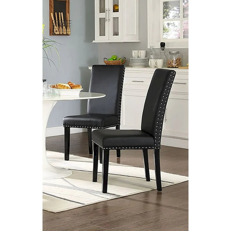 Nailhead Trim Black Parson Dining Chair