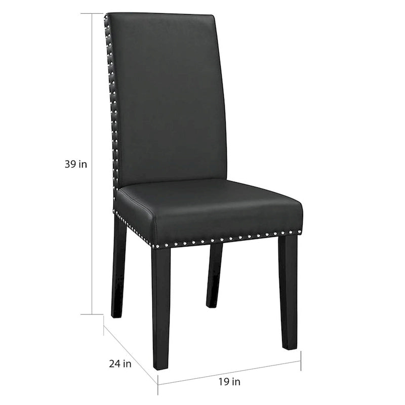 Nailhead Trim Black Parson Dining Chair