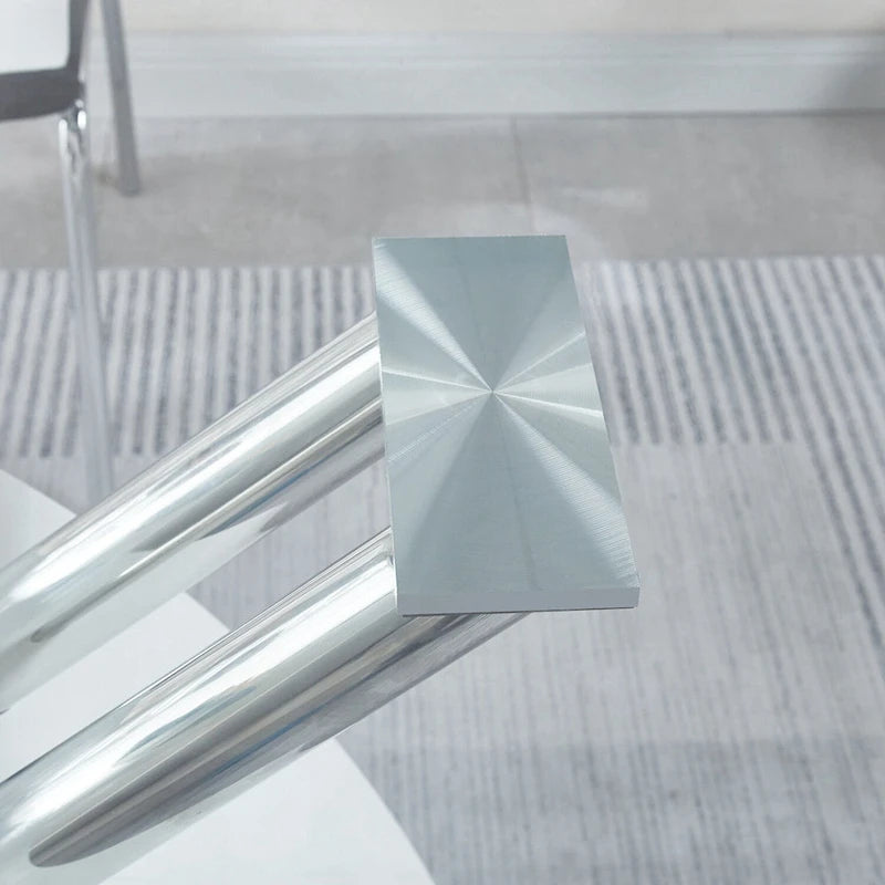 Rectangular Glass Top Dining Table