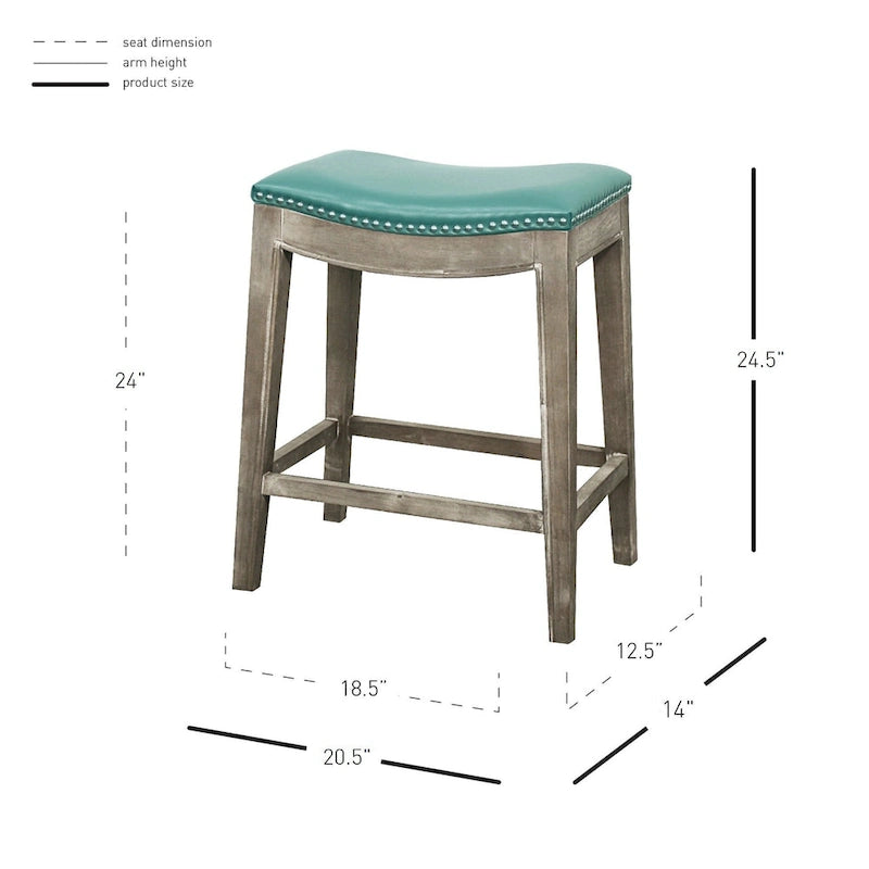 Bonded Leather Saddle Seat Counter Stool