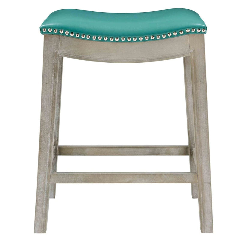 Bonded Leather Saddle Seat Counter Stool