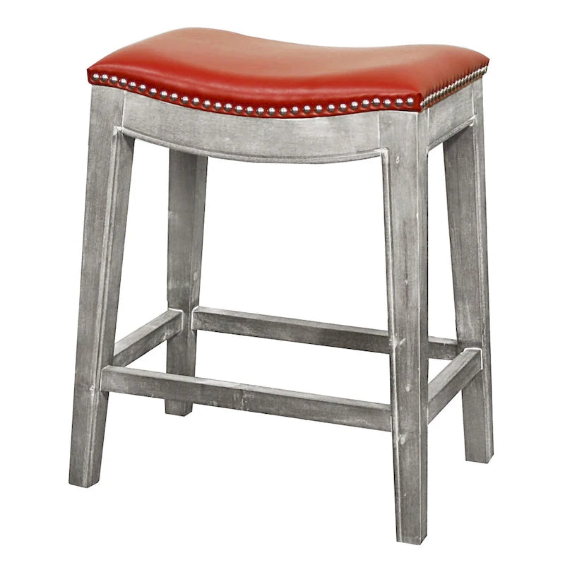 Bonded Leather Saddle Seat Counter Stool