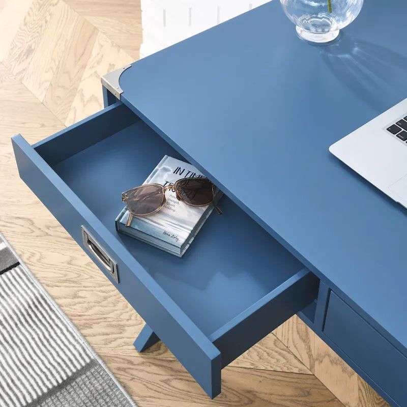 Solid Wood Computer Desk with Drawers