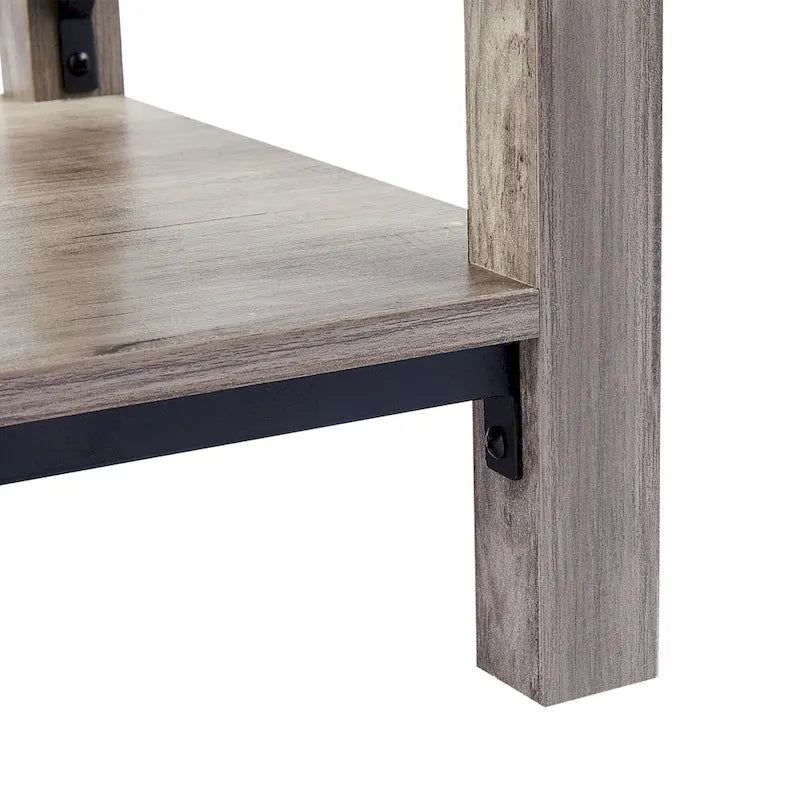 16-Inch Farmhouse Side or End Table with Storage Shelf