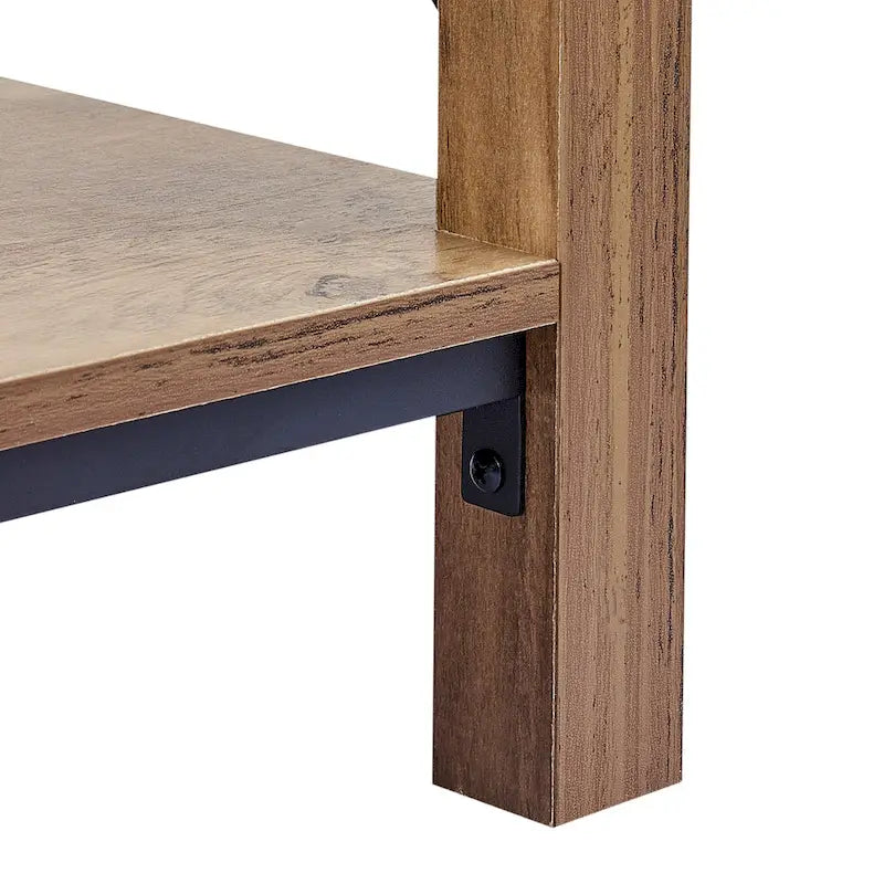 16-Inch Farmhouse Side or End Table with Storage Shelf