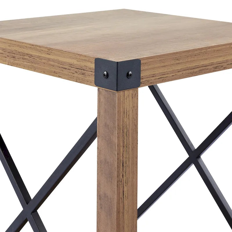 16-Inch Farmhouse Side or End Table with Storage Shelf