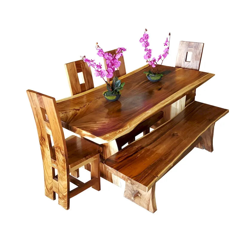 Suar Live Edge Unique Slab Dining Table - 71" (Table Only)
