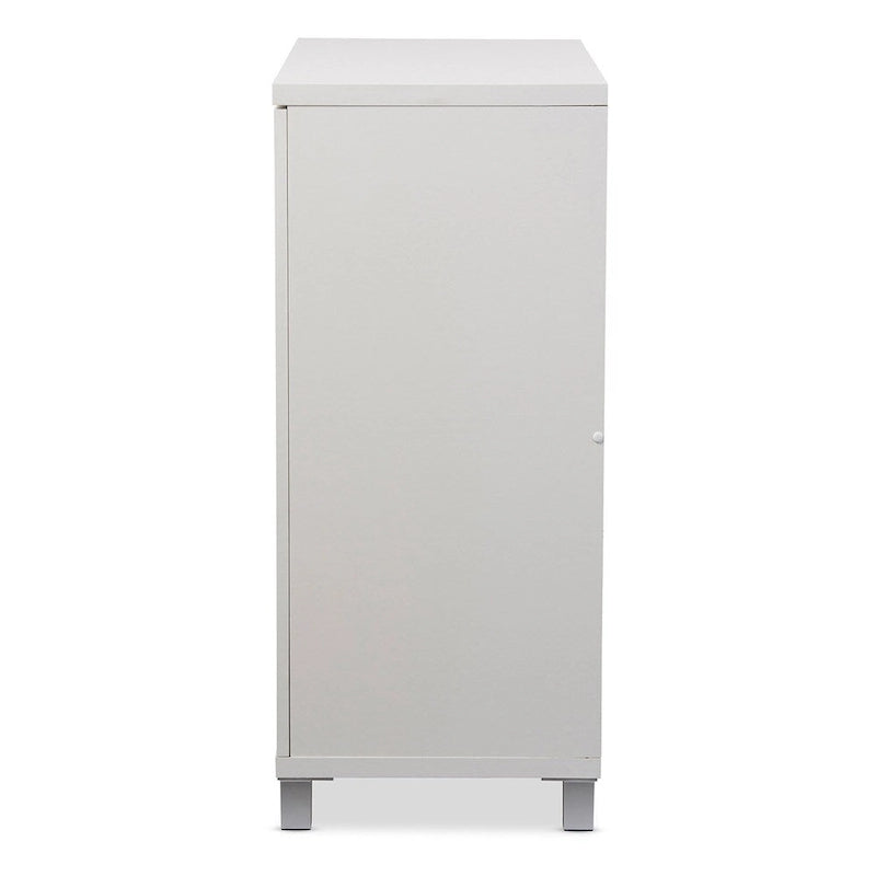 Contemporary White Wood Storage Sideboard Cabinet