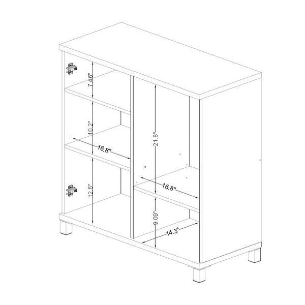 Contemporary White Wood Storage Sideboard Cabinet