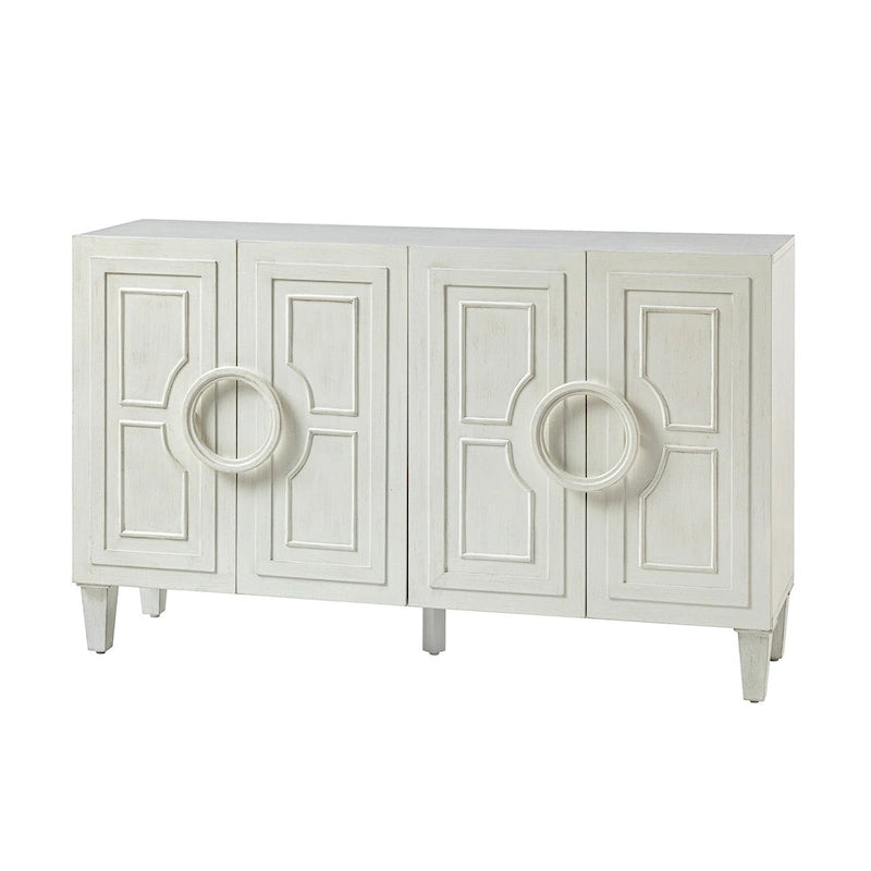 58" Contemporary Sideboard Buffet with Round Solid Wood Door Handles